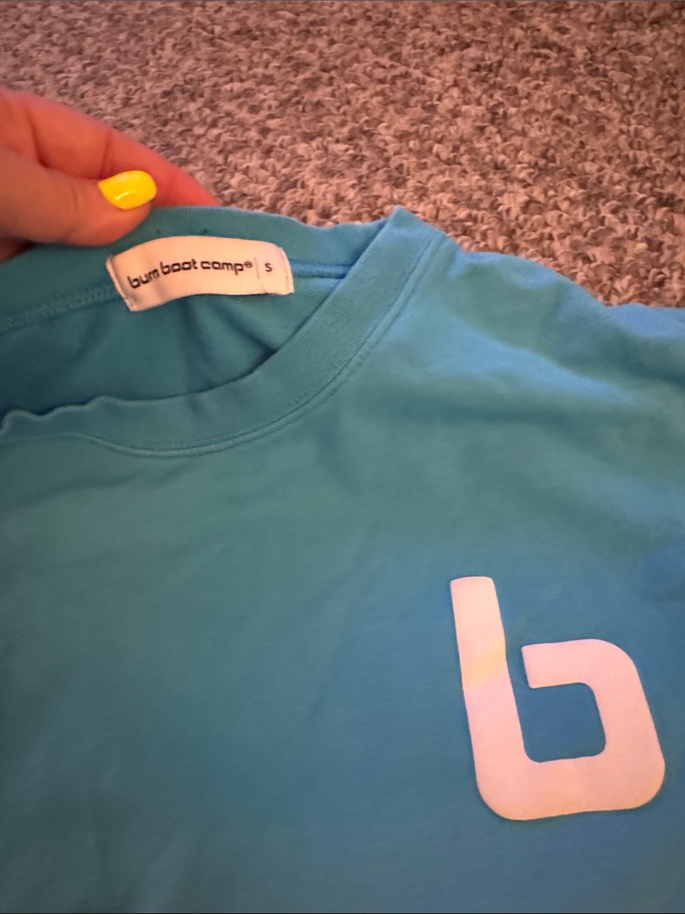 Women’s Burn Boot Camp Ombre Long Sleeve Pullover - Blue, White & Yellow - Picture 2 of 3